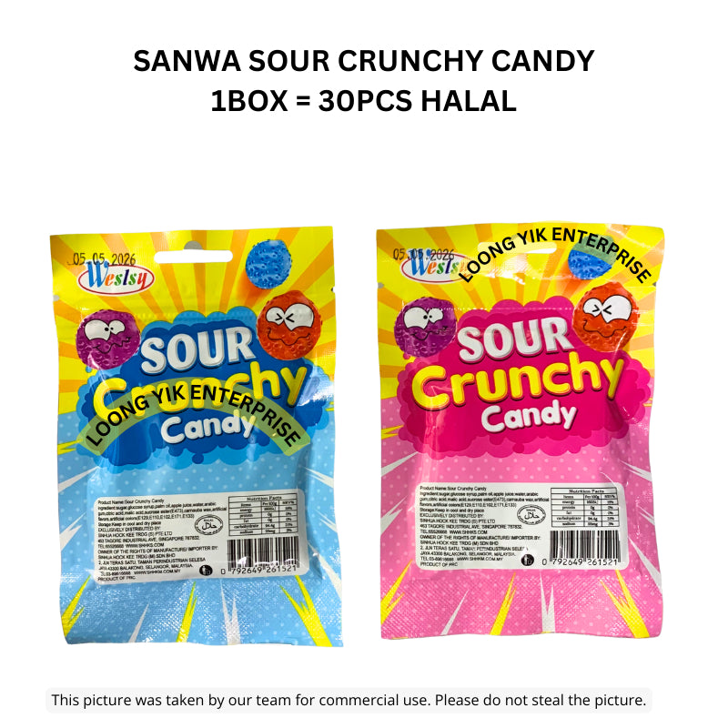 SANWA SOUR CRUNCHY CANDY 30PCS HALAL