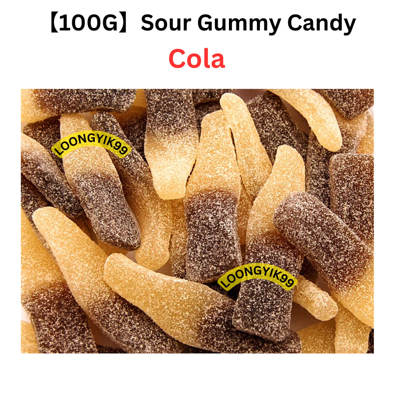 【100G】Halal Gummy Sour Mix Candy viral Sweet Candy Cola Donut Worm Blue Shark Fried Egg Halal