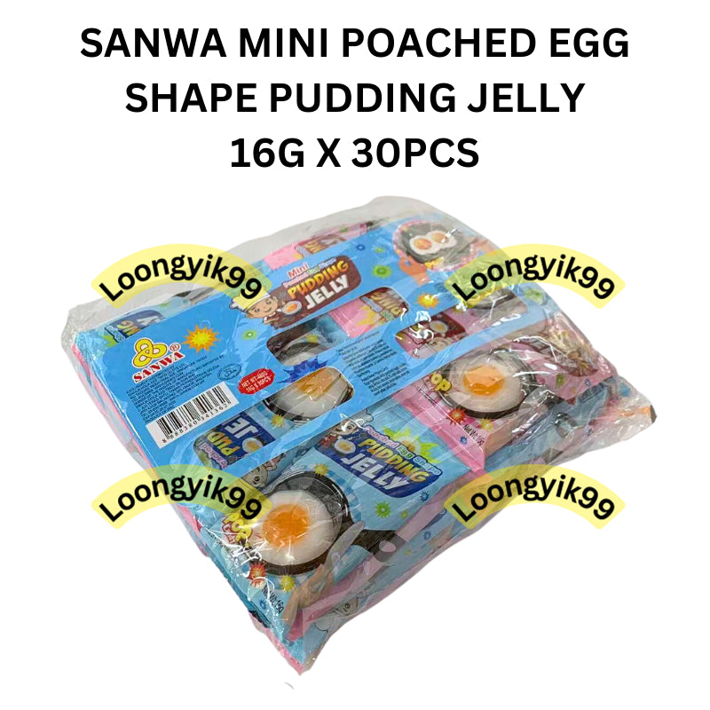 SANWA MINI POACHED EGG SHAPE PUDDING JELLY 16G X 30PCS