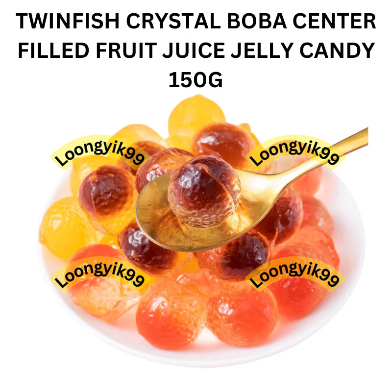 TWINFISH CRYSTAL BOBA CENTER FILLED FRUIT JUICE JELLY CANDY 150G