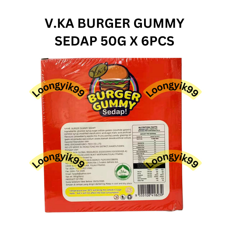 V.KA BURGER GUMMY SEDAP 50G X 6PCS HALAL