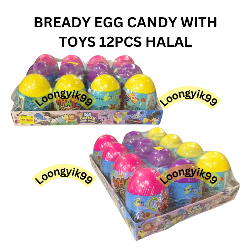 BREADY EGG CANDY WITH TOYS 12PCS HALAL