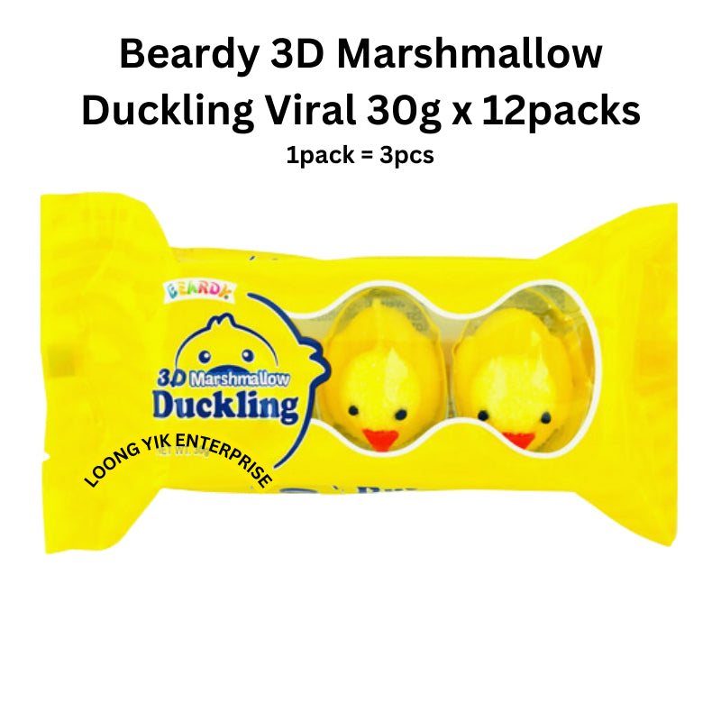 Beardy 3D Marshmallow Duckling 30g x 12packs Halal Viral Candy Peeps