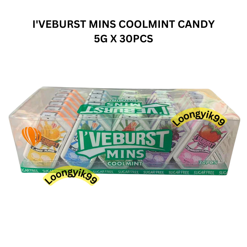 I'VEBURST MINS COOLMINT CANDY 5G X 30PCS HALAL