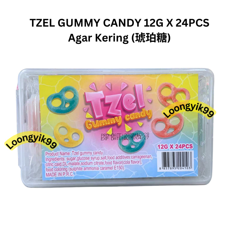 TZEL GUMMY CANDY 12G X 24PCS FRUITY FLAVOR HALAL 琥珀糖