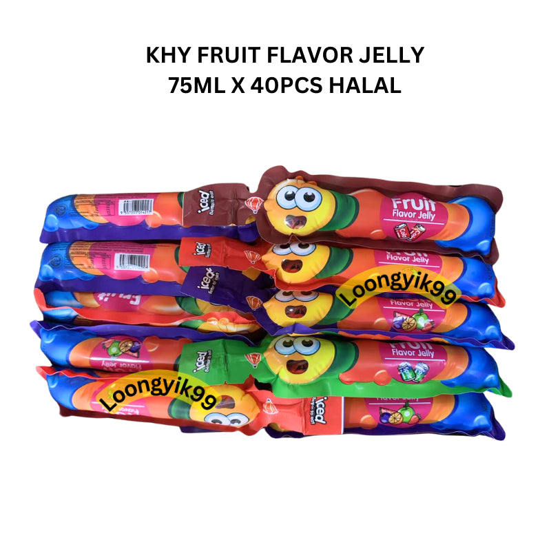 KHY FRUIT FLAVOR JELLY 75ML X 40PCS HALAL CATERPILLAR