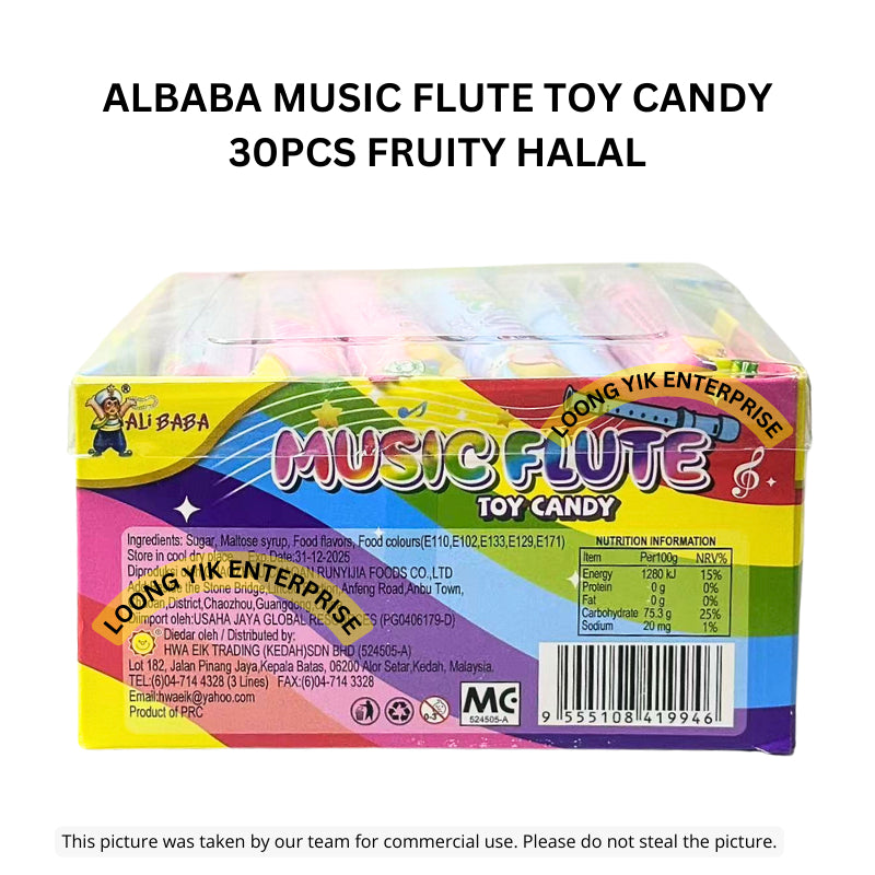 ALBABA MUSIC FLUTE TOY CANDY 30PCS FRUITY HALAL