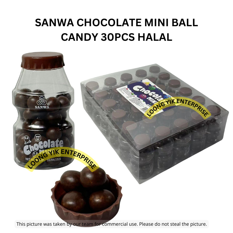 SANWA CHOCOLATE MINI BALL CANDY 30PCS HALAL