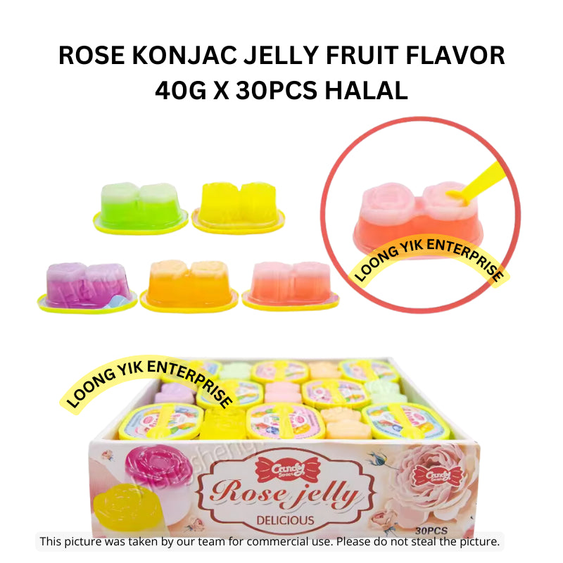 ROSE KONJAC JELLY FRUIT FLAVOR 40G X 30PCS HALAL