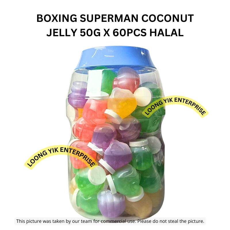 BOXING SUPERMAN COCONUT JELLY 50G X 60PCS HALAL