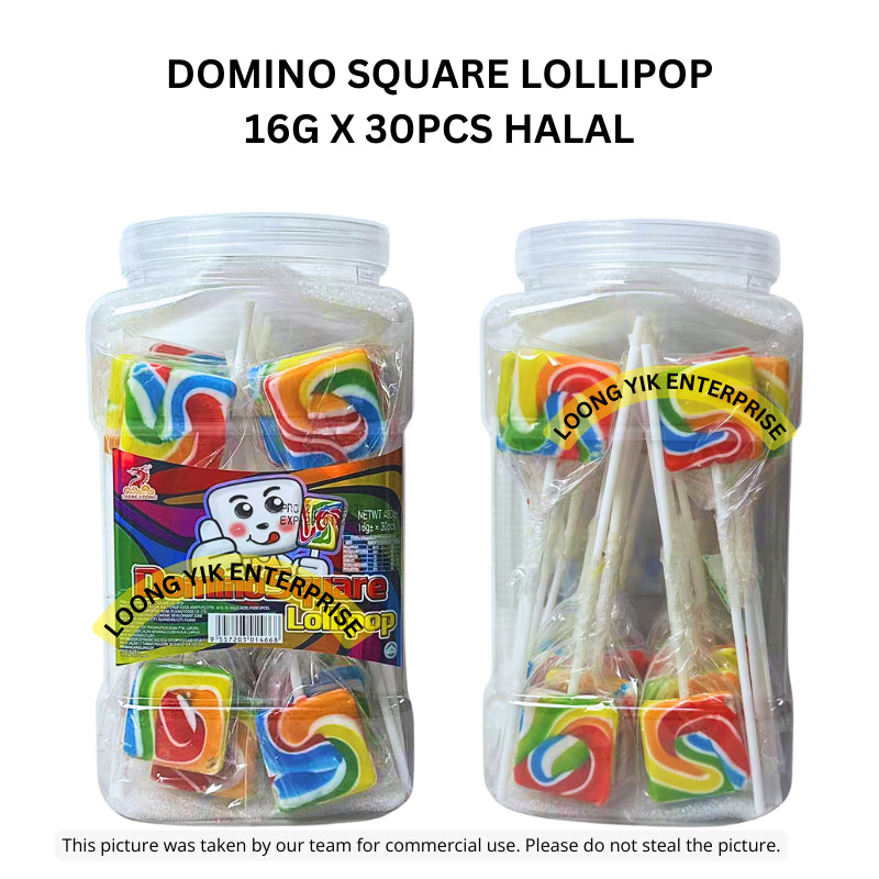 DOMINO SQUARE LOLLIPOP 16G X 30PCS HALAL