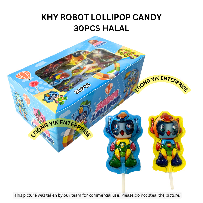 KHY ROBOT LOLLIPOP CANDY 30PCS HALAL