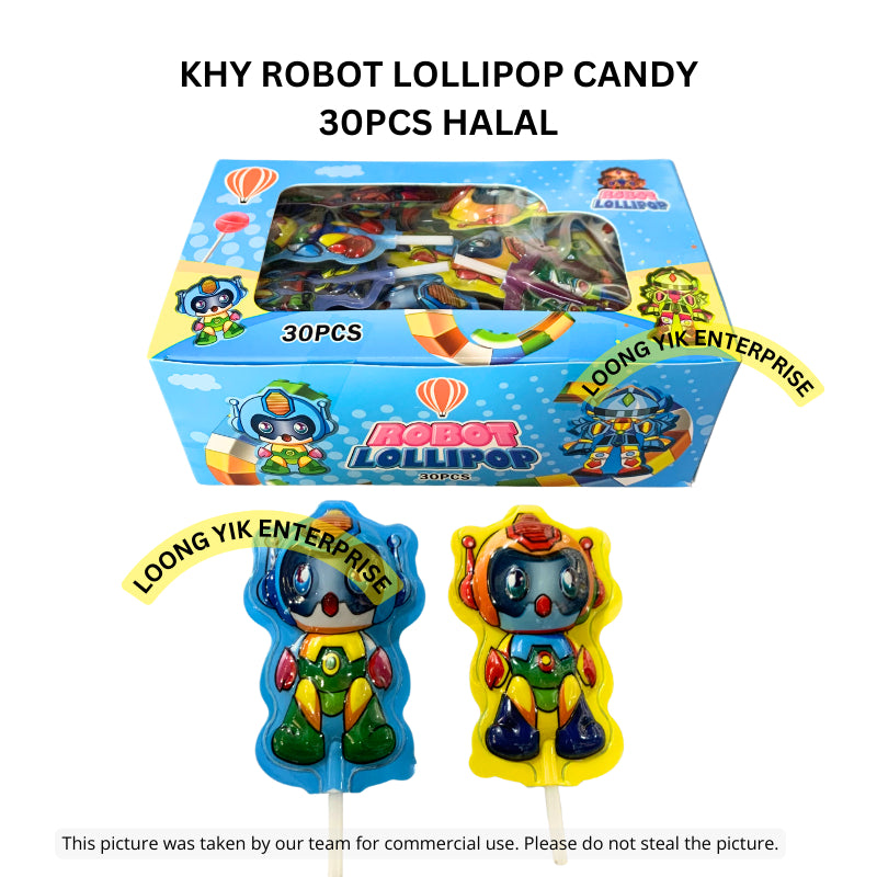 KHY ROBOT LOLLIPOP CANDY 30PCS HALAL