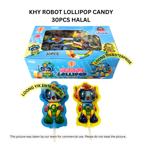 KHY ROBOT LOLLIPOP CANDY 30PCS HALAL