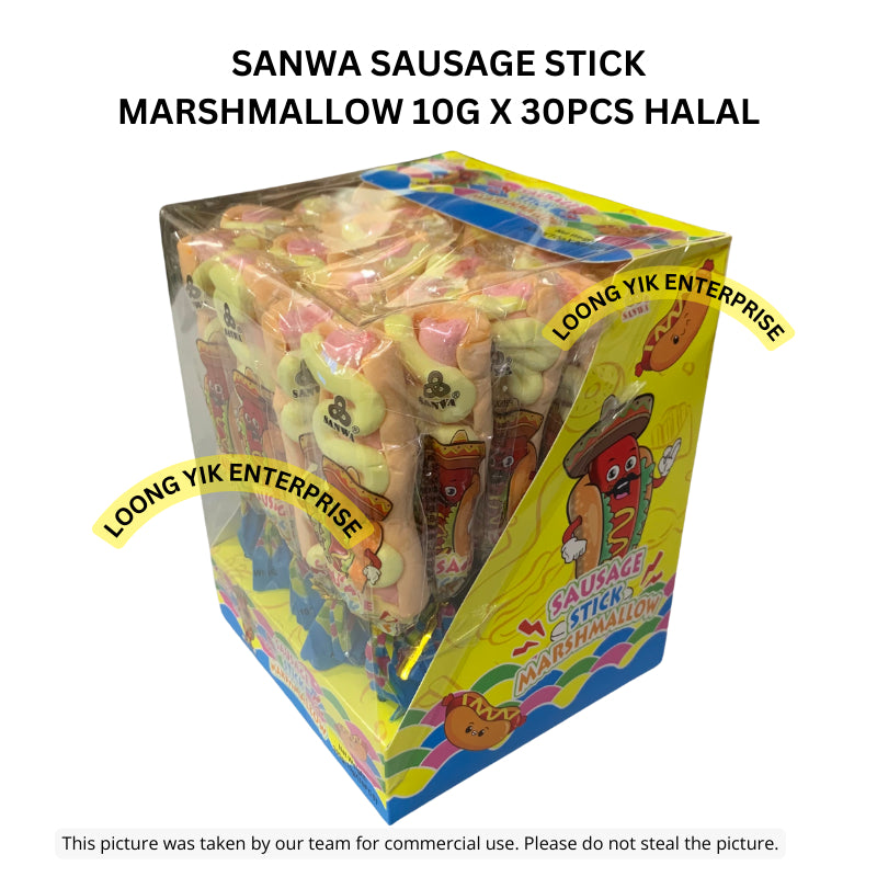 LOONG LOONG SAUSAGE STICK MARSHMALLOW 10G X 30PCS HALAL