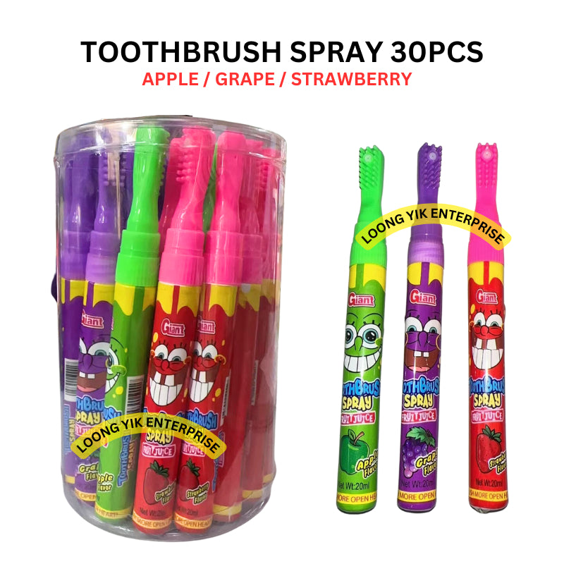 SPRAY PEN / TOOTHBRUSH SPRAY FRUITY FLAVOUR 30PCS ORANGE GRAPE STRAWBERRY