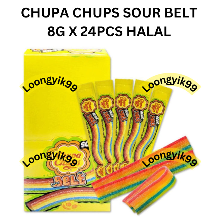 CHUPA CHUPS SOUR BELT 8G X 24PCS HALAL