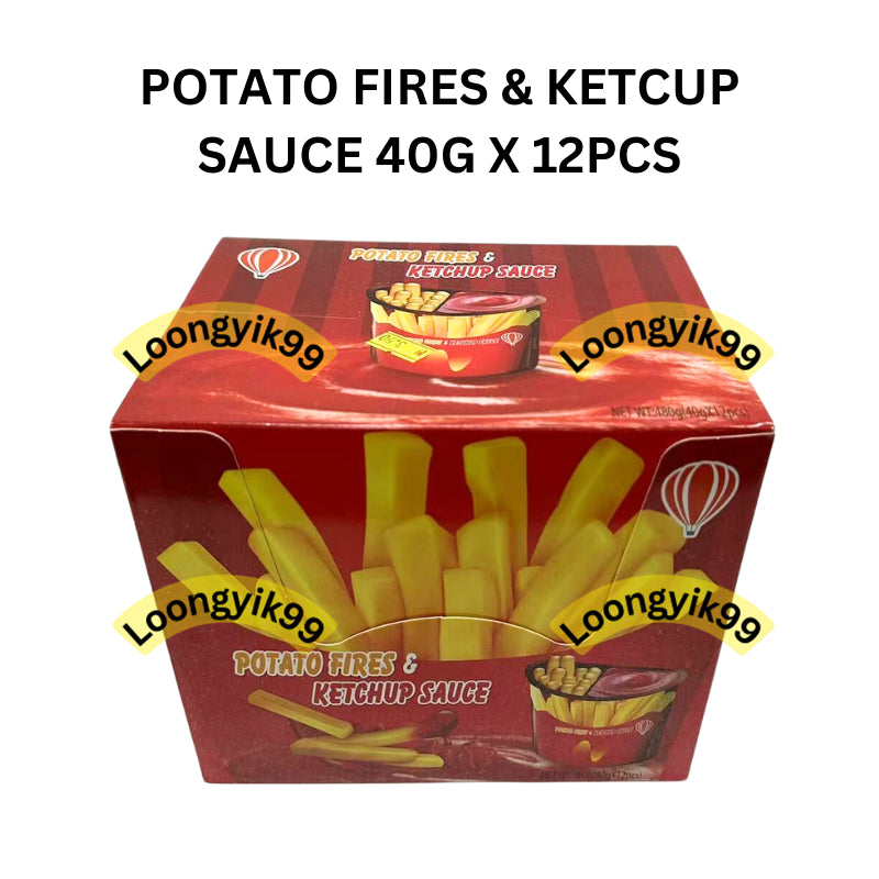 POTATO FIRES & KETCUP SAUCE 40G X 12PCS HALAL