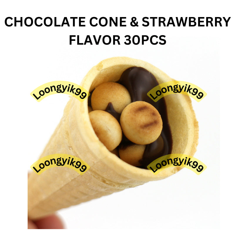 CHOCOLATE CONE & STRAWBERRY FLAVOR 30PCS HALAL