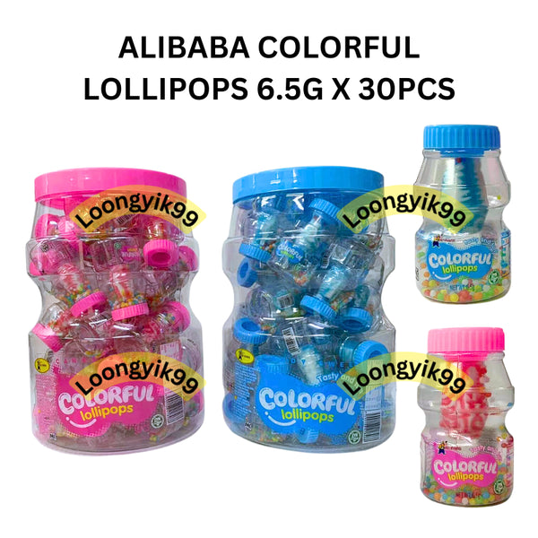 ALIBABA COLORFUL LOLLIPOPS 6.5G X 30PCS HALAL