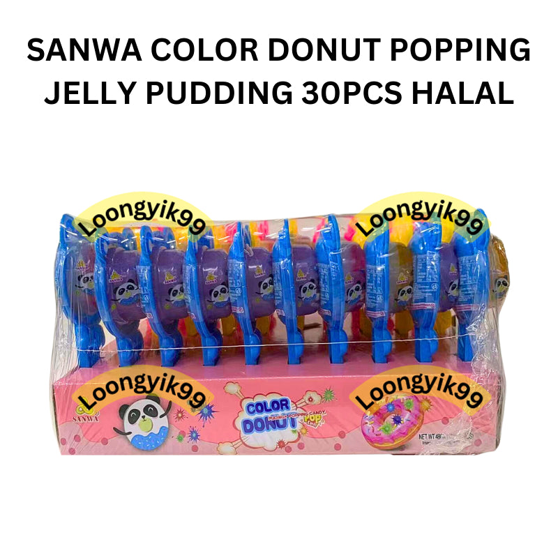 SANWA COLOR DONUT POPPING JELLY PUDDING 30PCS HALAL