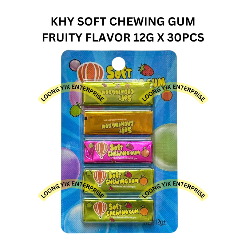 KHY SOFT CHEWING GUM FRUITY FLAVOR 12G X 30PCS HALAL