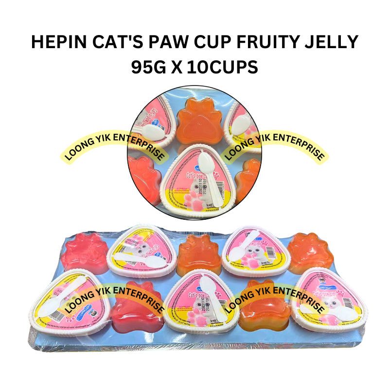 HEPIN CAT'S PAW CUP FRUITY JELLY 95G X 10CUPS HALAL