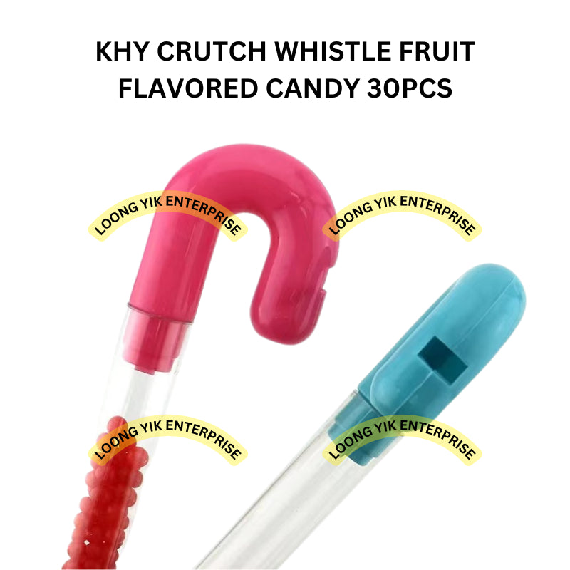 KHY CRUTCH WHISTLE FRUIT FLAVORED CANDY 30PCS HALAL