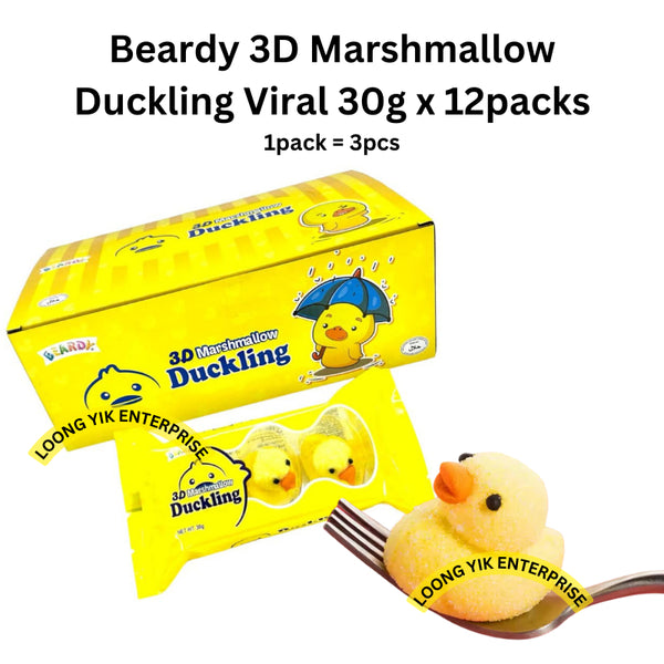 Beardy 3D Marshmallow Duckling 30g x 12packs Halal Viral Candy Peeps