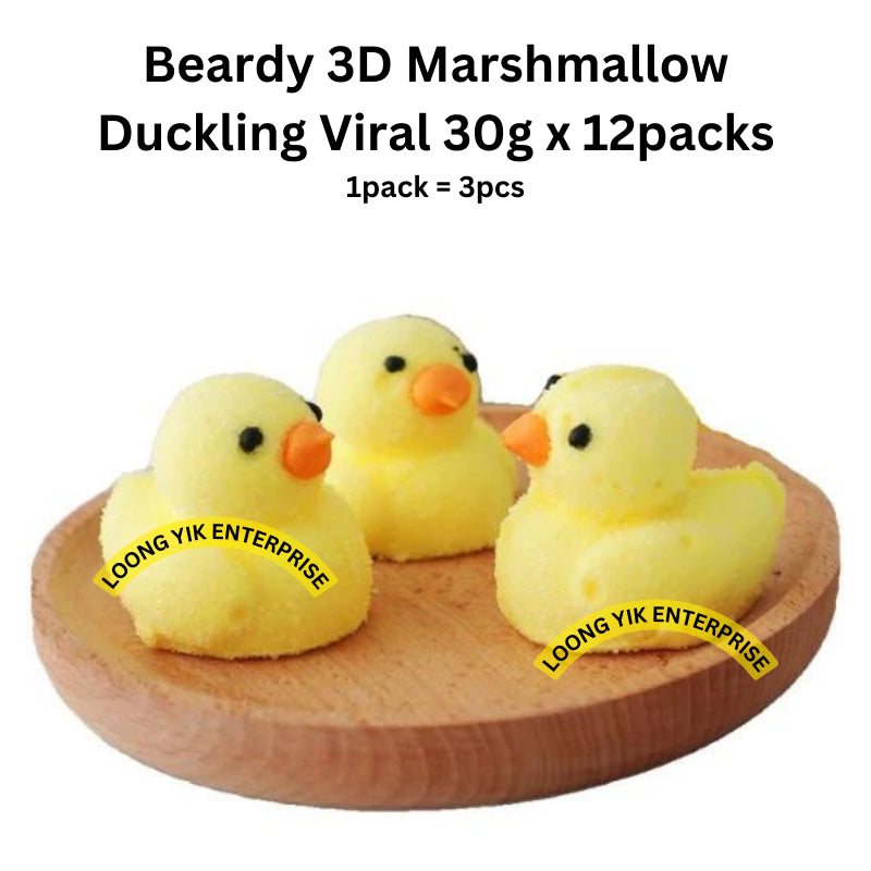 Beardy 3D Marshmallow Duckling 30g x 12packs Halal Viral Candy Peeps