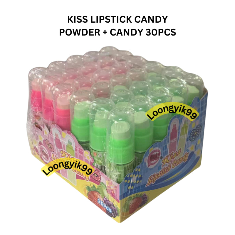 KISS LIPSTICK CANDY POWDER + CANDY 30PCS HALAL FRUITY FLAVOUR