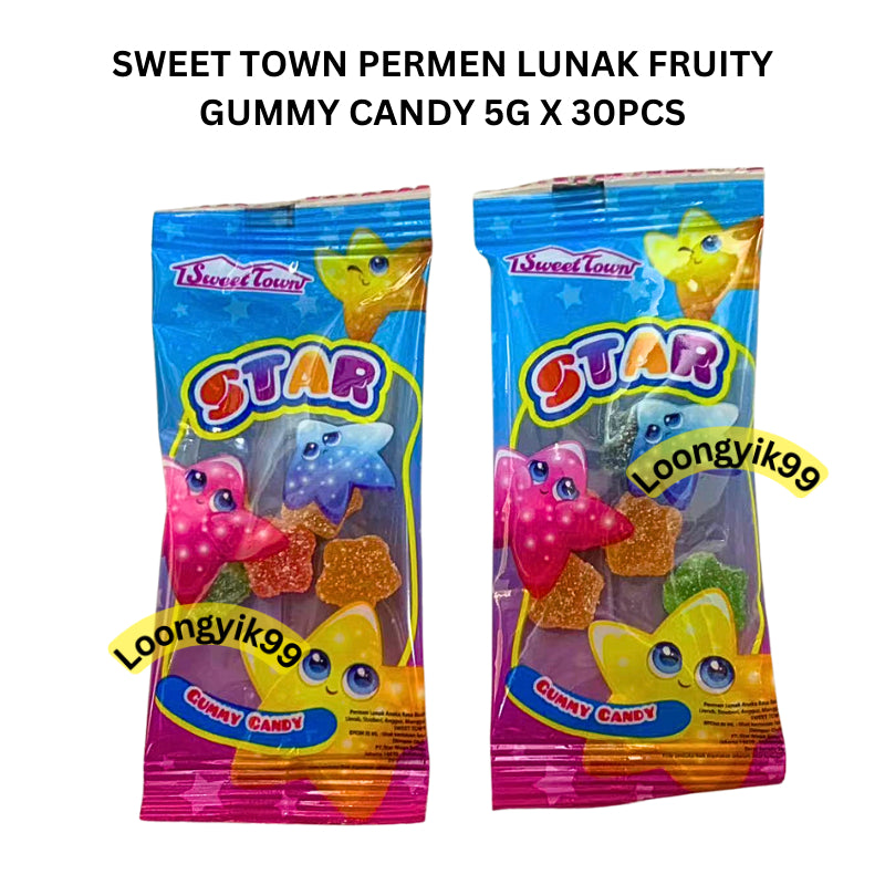 SWEET TOWN PERMEN LUNAK FRUITY GUMMY CANDY 5G X 30PCS HALAL