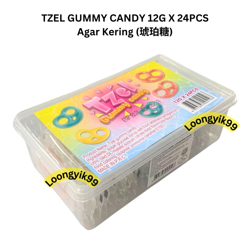 TZEL GUMMY CANDY 12G X 24PCS FRUITY FLAVOR HALAL 琥珀糖