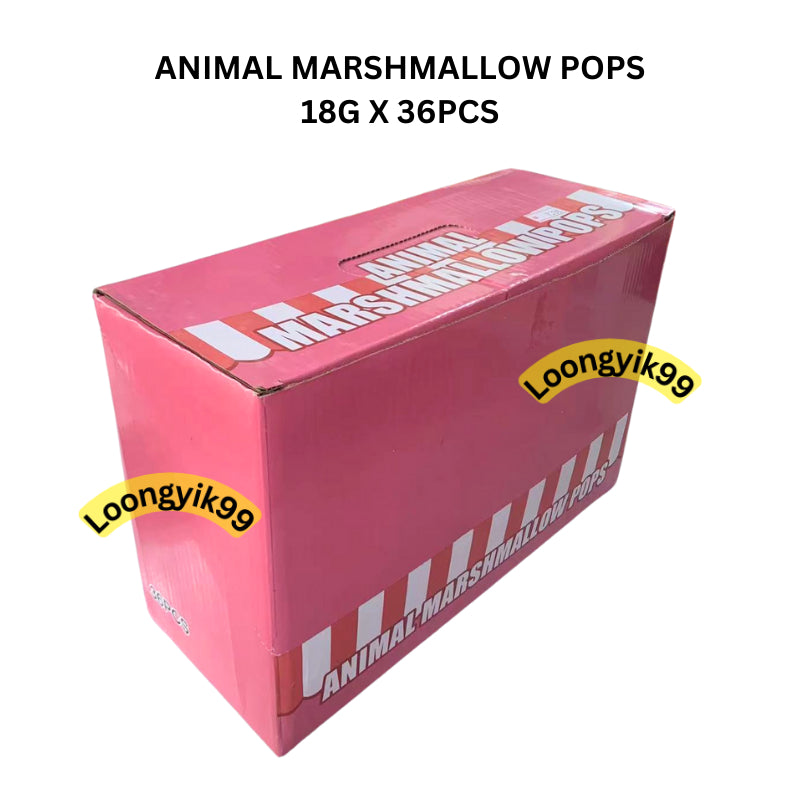 ANIMAL MARSHMALLOW POPS 18G X 36PCS HALAL