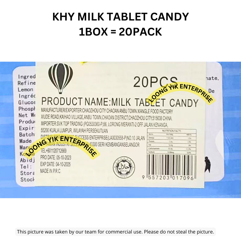 KHY MILK TABLET CANDY 20PCS HALAL