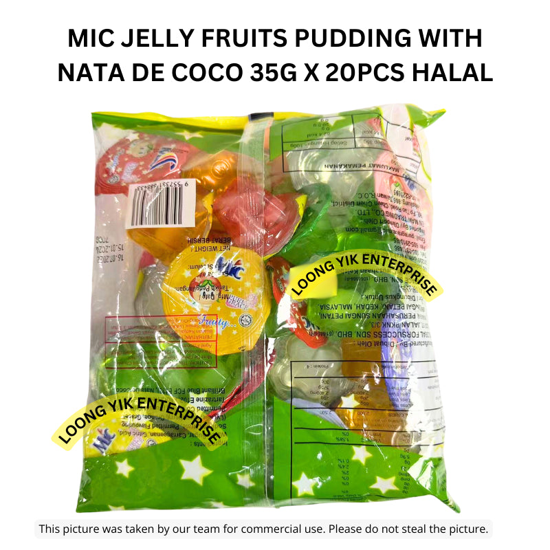 MIC JELLY / SOYA FRUITS PUDDING WITH NATA DE COCO 35G X 20PCS HALAL