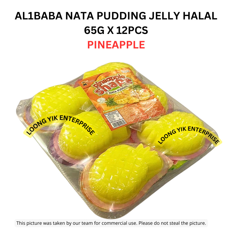 AL1BABA NATA PUDDING JELLY 65G X 12PCS PINEAPPLE/GRAPE/STRAWBERRY/MANGO HALAL