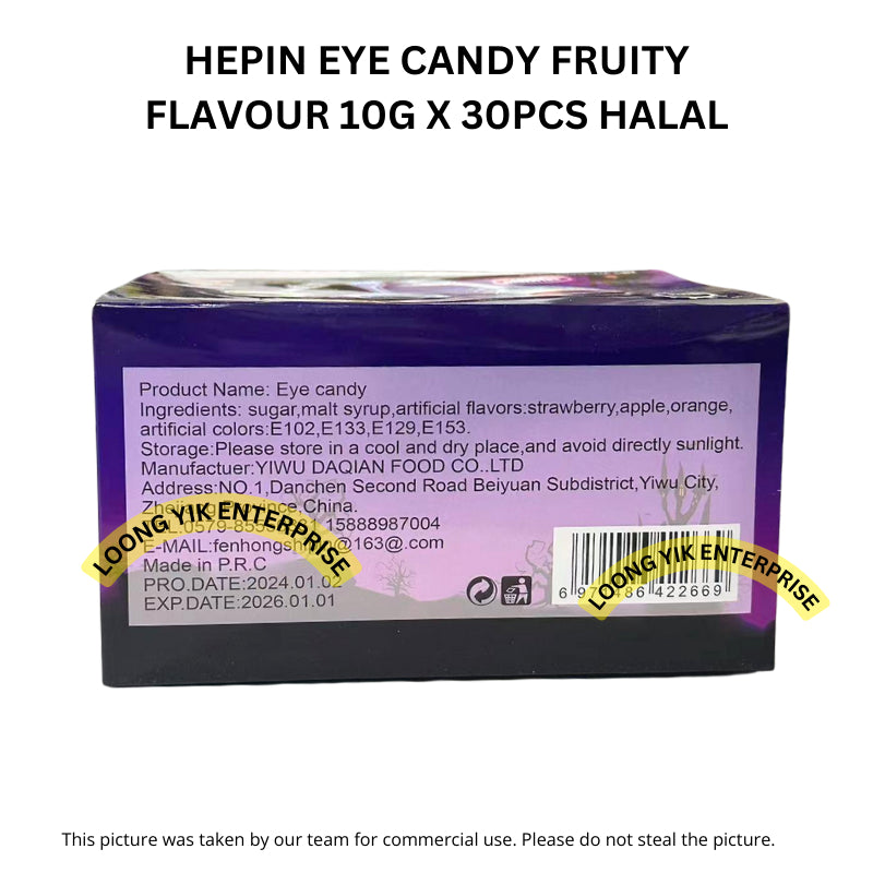 HEPIN EYE CANDY FRUITY FLAVOUR 10G X 30PCS HALAL