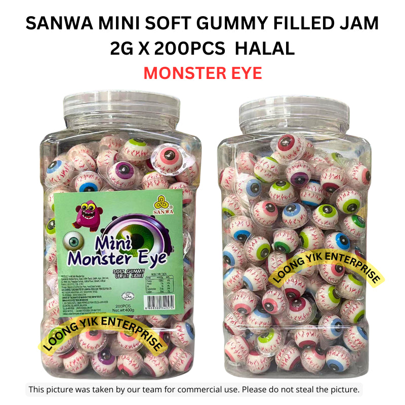 SANWA MINI SOFT GUMMY CANDY 2G X 200PCS HALAL SUPER HERO/MONSTER EYE/MIXED FRUIT/YELLOW DUCK HALAL