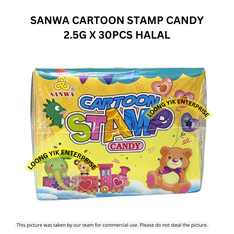 SANWA CARTOON STAMP CANDY 2.5G X 30PCS HALAL