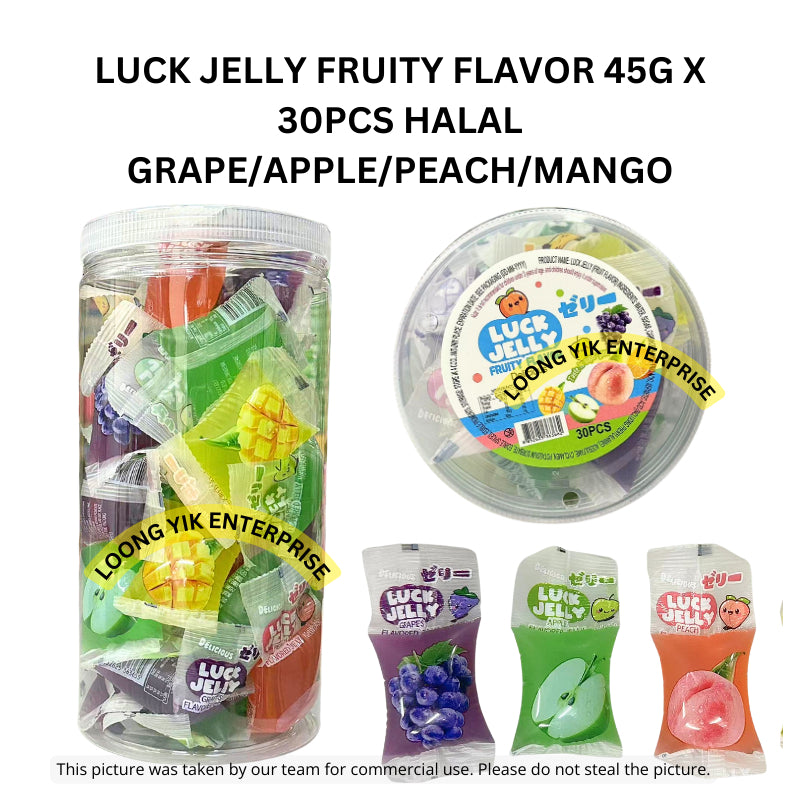 LUCK JELLY FRUITY FLAVOR 45G X 30PCS HALAL