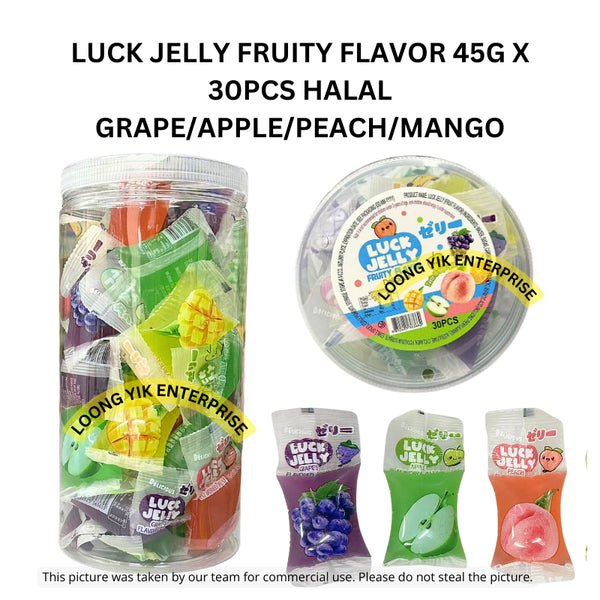 LUCK JELLY FRUITY FLAVOR 45G X 30PCS HALAL