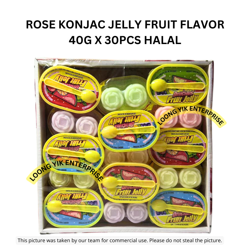 ROSE KONJAC JELLY FRUIT FLAVOR 40G X 30PCS HALAL