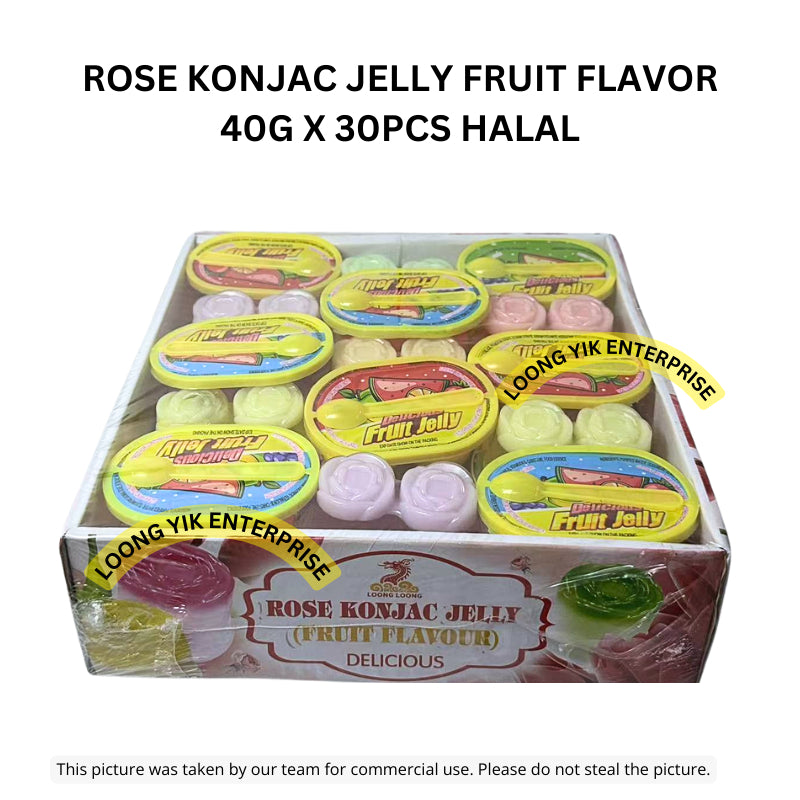 ROSE KONJAC JELLY FRUIT FLAVOR 40G X 30PCS HALAL