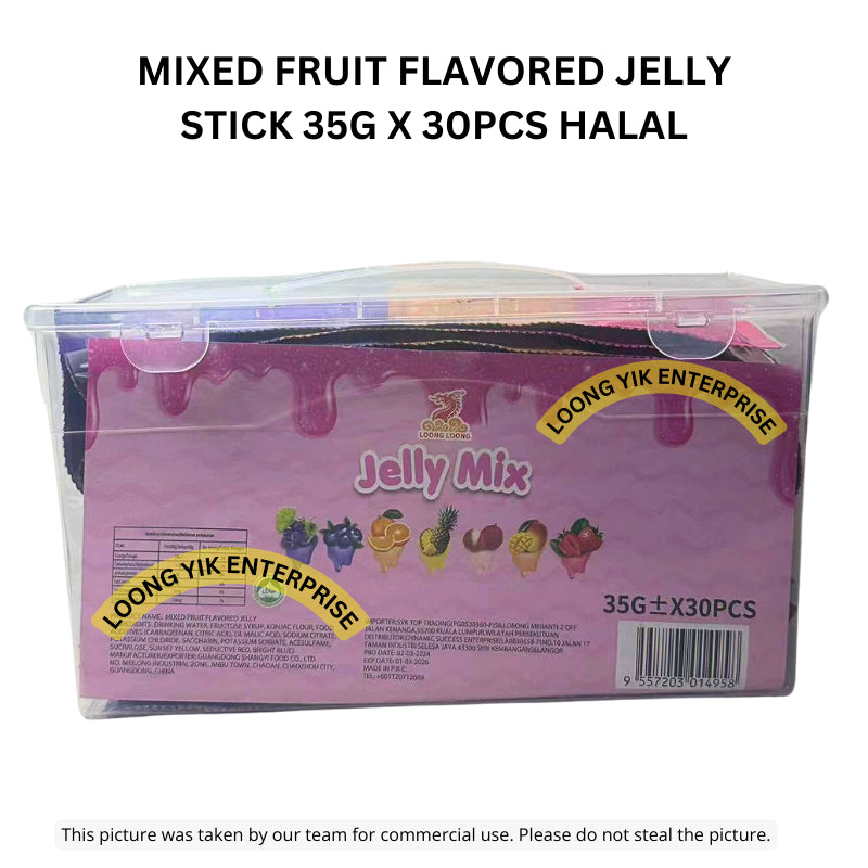 MIXED FRUIT FLAVORED JELLY STICK 35G X 30PCS HALAL