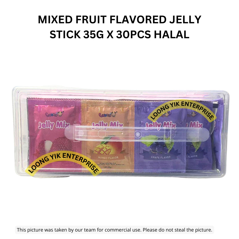 MIXED FRUIT FLAVORED JELLY STICK 35G X 30PCS HALAL