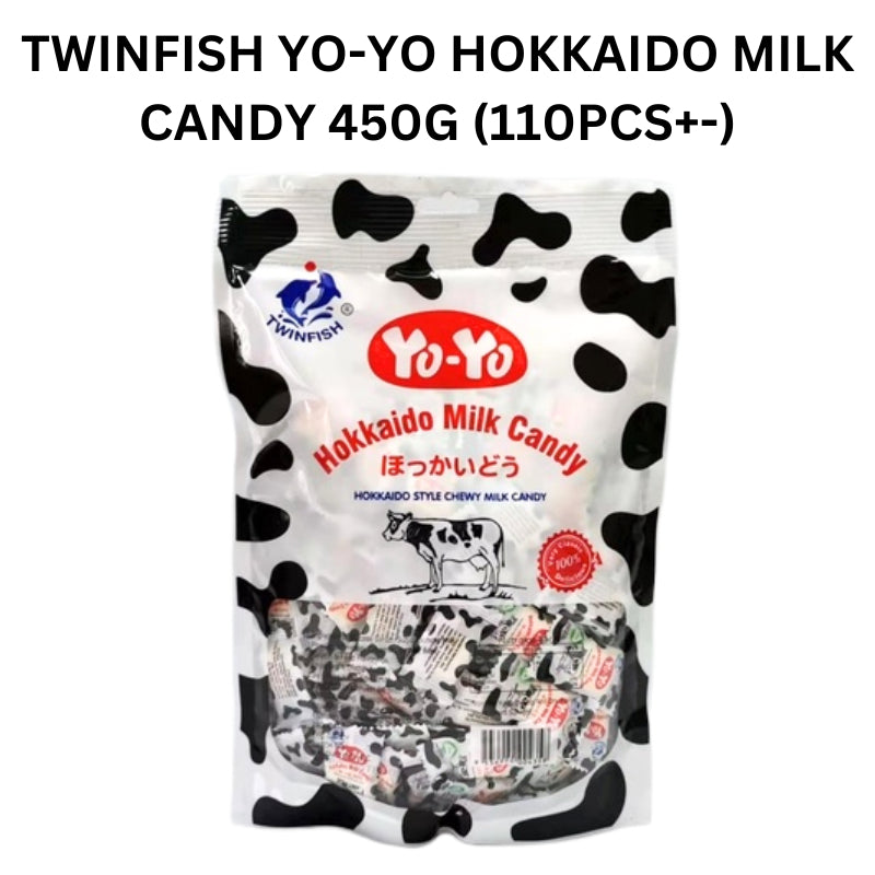 *Halal* 450G TWINFISH YO-YO HOKKAIDO MILK CANDY (110PCS+-)