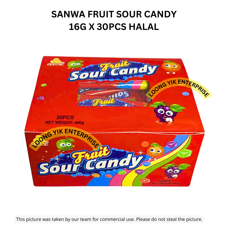 SANWA FRUIT SOUR CANDY 16G X 30PCS HALAL