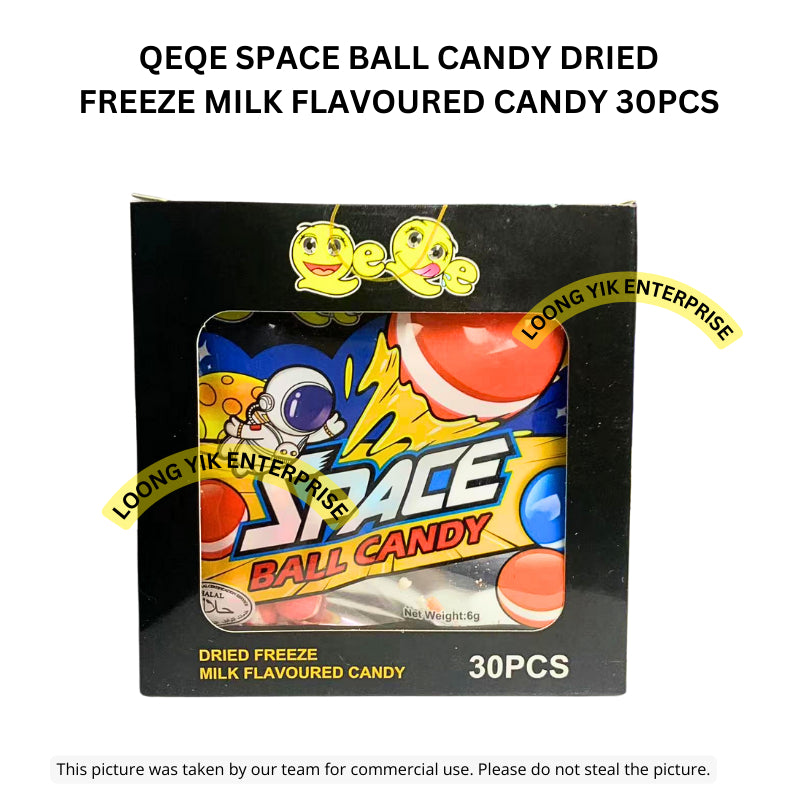 QEQE SPACE BALL CANDY DRIED FREEZE MILK FLAVOURED CANDY 30PCS