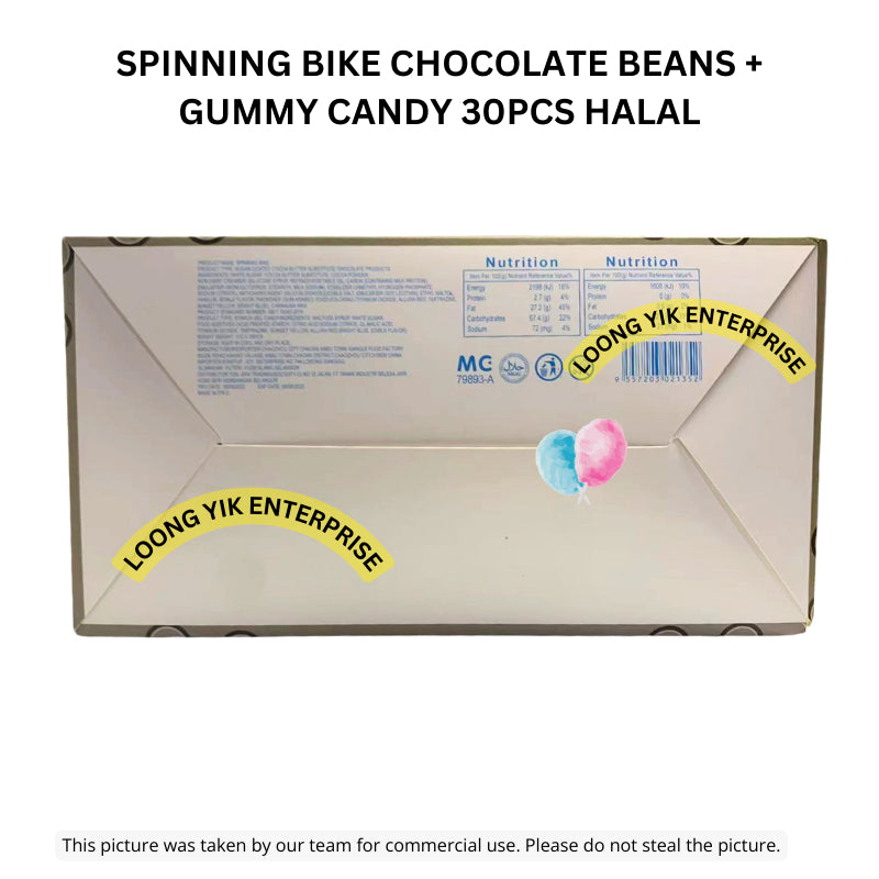 SPINNING BIKE CHOCOLATE BEANS + GUMMY CANDY 30PCS HALAL